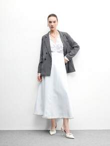 CUCCOO BIZCHIC Giày cao gót mũi nhọn màu trơn, trang trí nơ, thanh lịch, thích hợp đi làm. - trắng - Xem 10