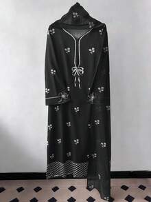 GlowEve Women's Fashion Casual Butterfly Print Long Sleeve Robe Dress With Matching Shawl, 2 Pieces Set, Spring/Summer - Multicolor - View 6