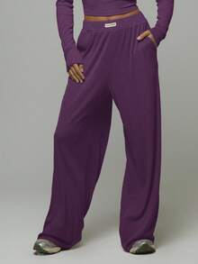 Musera Sport 厚腰带休闲裤，适合度假、机场休闲、运动、板式网球、匹克球等，秋季、冬季、优雅假日休闲夏季穿着。 - 紫羅蘭色 - 查看 2