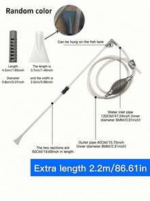 1 件套水族箱砂砾清洁器虹吸泵真空换水器鱼缸清洁套装带软管喷嘴适用于淡水海水鱼缸维护 - 彩色 - 查看 27