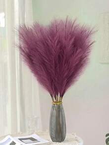 10pcs/20pcs- Artificial Reeds 55cm/21.65in High Fake Pampas Grass Faux Plume Branch For Floor Vase Filler, Home Kitchen Bohemian Decor, Room Decoration, Wedding Party Decoration, Valentine's Day Decoration (Reddish-Brown), Valentine Day, Gift Gifts Birthday Graduation,Fall Decor,Autumn,Fake Plants - reddish brown - View 2
