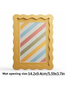 1 pieza Marco de fotos de cartulina de onda de la serie arcoíris, decoración para sala de estar, puede usarse como regalo de cumpleaños, regalo de boda, decoración de mesa Rama, regalo de inauguración de la casa, artículos esenciales para dormitorio, decoración de B&B (sin papel fotográfico) - Multicolor - Ver 3