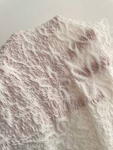 SHEIN EZwear Valentine's Day Summer Tops Women's V-Neck Jacquard Lace Trim Cinched Waist Backless Camisole - Apricot - View 6