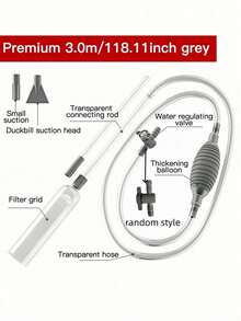 1 件套水族箱砂砾清洁器虹吸泵真空换水器鱼缸清洁套装带软管喷嘴适用于淡水海水鱼缸维护 - 彩色 - 查看 18