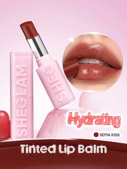 SHEGLAM Silk Slip Lip Oil Balm-Sepia Kiss Brand Beauty Makeup Face Paint Cosmetic For Women Girls Perfect For Winter Spring Ideal For Y2K Fancy Fashion Suitable For Birthday Gift Party Ready Best Color