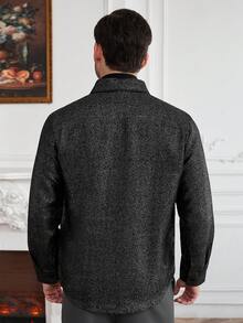 Core Aspect قميص كاجوال بأكمام طويلة ذو ملمس لامع أسود للرجال - الأسود - مشاهدة 3