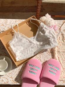 CovetEZ Women's Casual Ditsy Floral Contrast Lace Blouse, Summer - Beige - View 5