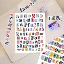 852/12 杂志信件贴纸，复古剪贴簿信件贴纸，小型勒索信贴纸，适用于剪贴簿用品、日记本、笔记本电脑、水瓶、DIY工艺品、礼品、杂项日记 - 彩色 - 查看 7