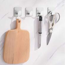 1/3/6 件套自粘挂钩墙贴，可挂外套、钥匙、毛巾、包包、帽子等，家居饰品收纳 - 方底斜鉤 - 查看 5