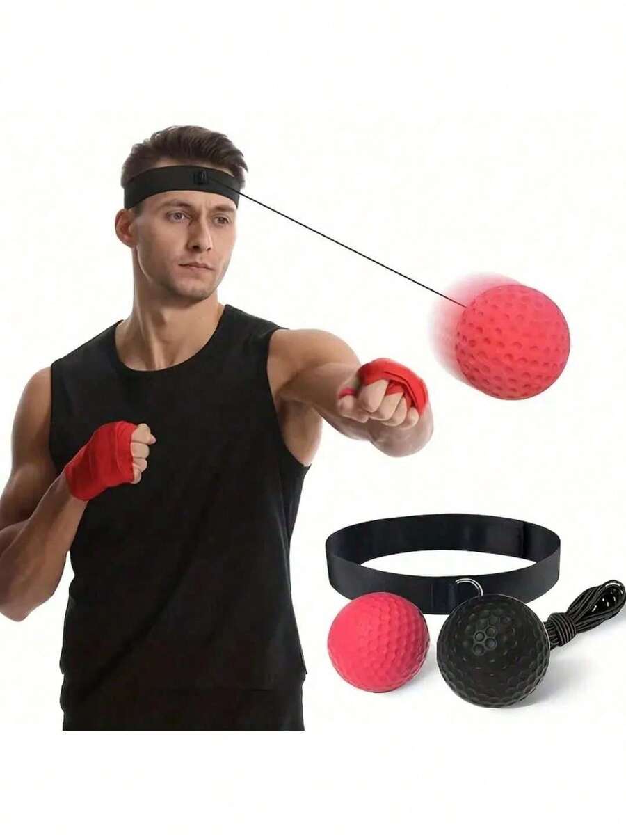 Adult And Youth Boxing Reaction Ball Set (1/2 Packs) - PA Nylon Reaction Ball With Adjustable Headband, Hand Strap, And Storage Bag - Enhances Hand Eye Coordination, Speed, And Reaction Time - Multicolor - View 1