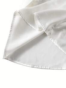 SHEIN 2pcs/Set Elegant Teen Girls Asymmetric Ruffle Collar Blouse + 3D Floral Textured Skirt Suit, Princess Dress Set