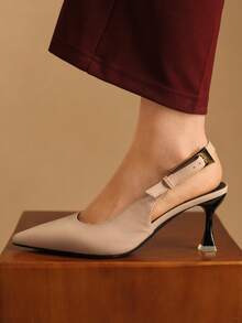 Rosivie 女士尖头搭扣设计时尚高跟鞋，适合日常穿着 - 嫩粉紅色 - 查看 7