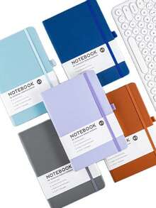 1PC X Milania Lined Notebook, A5/A6 College Ruled Thick Paper Journal Diary, Horizontal Ruled Leather Pocket Notebook , Suitable For Writing, Hardcover Notebook, Suitable For Women Men Office School Back To School - Multicolor - View 2