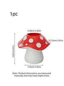 1个可爱蘑菇笔筒，桌面收纳，化妆刷收纳，高性价比创意笔筒，适合儿童、学生和办公室使用 - 彩色 - 查看 2