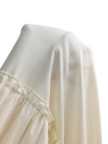 Glamine 腰部褶皱拼接蛋糕裙喇叭裙，休闲日常度假裙 - 黃色 - 查看 9