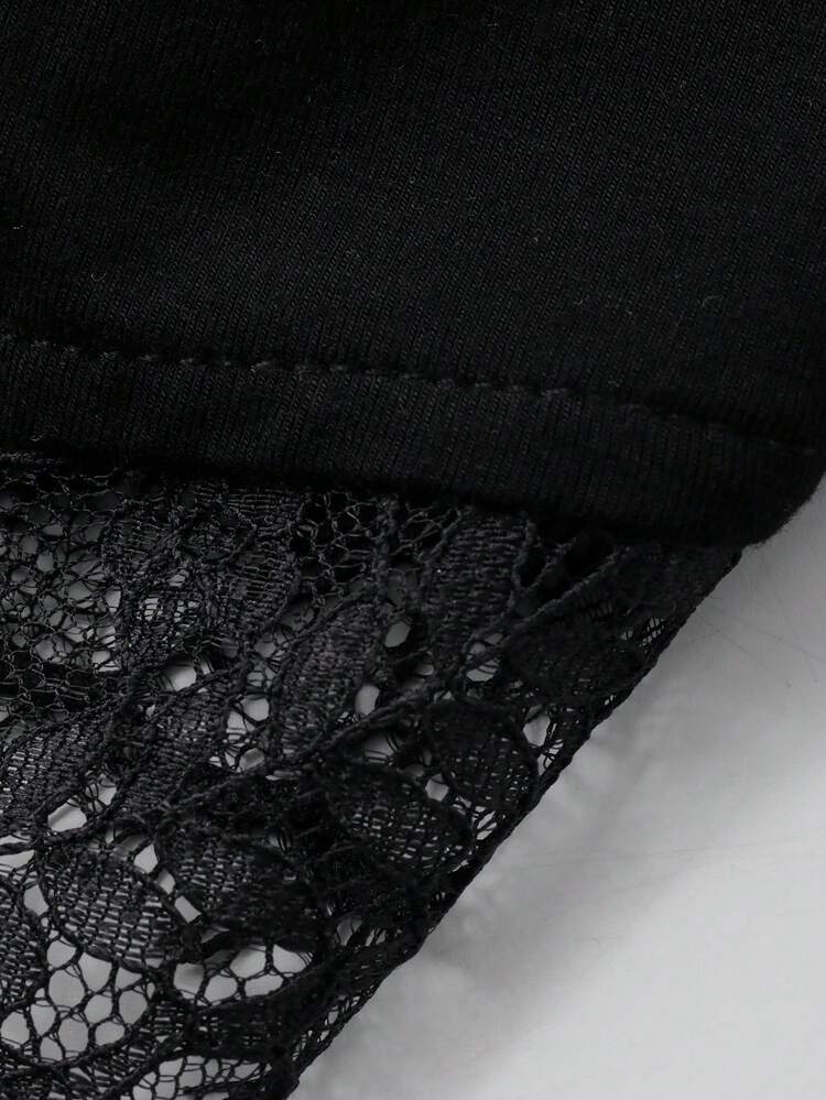 Charming Lace Patchwork Waist Cinched Short Women Pajama Jumpsuit