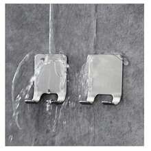 1/3/6-Piece Set Self-Adhesive Hook Wall Stickers, Coat Key Towel Bag Hat Hooks, Home Accessories Storage - Square bottom double hook - View 2