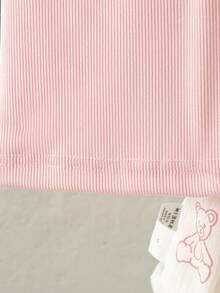 Souflis Souflis 2pcs/Set Baby Girl Spring&Summer Casual Style Bowknot-Shape Embroidery Sleeveless Top&Short Pleated Skirt - Multicolor - View 8