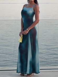 EMERY ROSE 女士优雅蜡染印花宽松吊带连衣裙，适合度假、约会、夏季穿着 - 彩色 - 查看 1