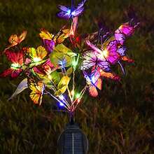 1PC/2PCS Solar Butterfly Flower Lights For Outdoor Decoration. Solar Courtyard Lights Are Suitable For Garden Passages, Courtyard Terraces, Villa Atmosphere Decoration, Artificial Butterflies, And Mother's Day Gifts (Warm Light, Color) - Multicolor - View 12