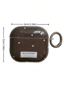 Cute Brown Polka Dot Pro Case With Strap, Cozy Autumn Winter Protective Cover Compatible With Apple Pro 2/Pro/3/4/2, Maillard Style Hanging Loop Earphone Case - Multicolor - View 3