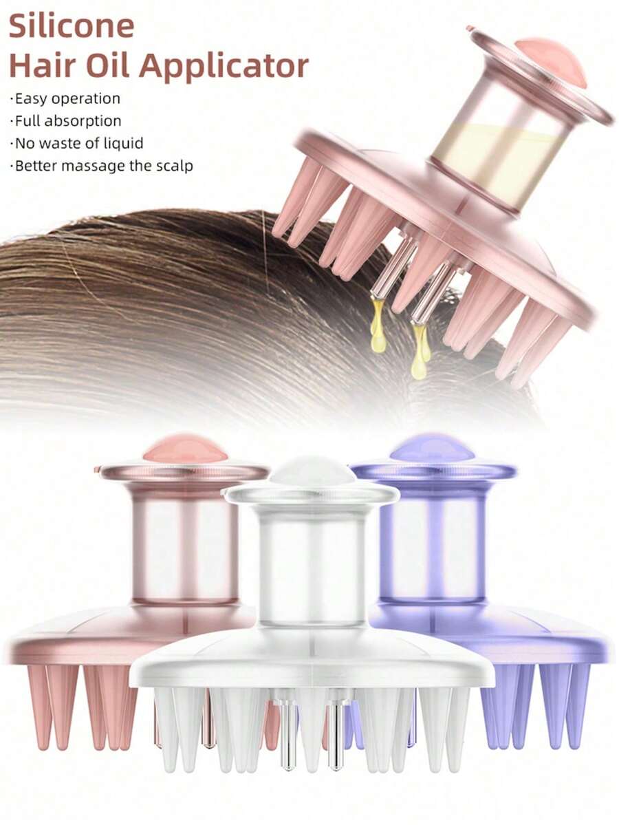 专业头皮按摩梳带滚珠 - 便携式家用沙龙护理仪，精油刷带360°旋转刷头，深层护理头皮，促进头发生长，舒缓压力，礼盒套装 - 彩色 - 查看 1