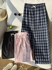 Tween Girls' Casual Everyday Striped, Plaid, Polka Dot Print Pants - Multicolor - View 3