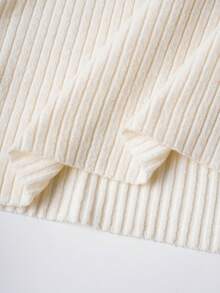 SHEIN Franclia New Spring/Summer Casual Loose Daily Elegant Elegant Commuting Pearl Trim Round Neck Soft Minimalist Low-Key Sweet Charming & Modern Refined Fashion High-End French Sweet Korean Gentle Commuting Women Knit Sweater - Apricot - View 8