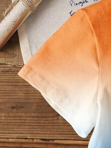 Blippi X SHEIN Young Boy Summer Cartoon Car Ombre Print Round Neck Short Sleeve T-Shirt - White - View 4