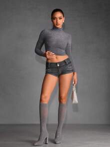 CUCCOO SZL Women Fashion High Heels Pointed Tops Shiny Ankle Boots Halloween, Christmas, Date Night Dresses Valentine's Day - Dark Grey - View 3