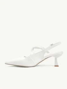 CUCCOO CHICEST Women's Pointed Toe Buckle Design Everyday Versatile Fashion High Heels - White - View 8