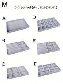 Fashion Ring Box Stud Earrings Ornament Storage Box Without Lid Dust, Simple Jewelry Display Storage Tray For Home, Gift For Valentine's Day - Grey - View 15