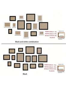 15 piezas/set Marcos de fotos para cuadros Marcos de fotos de madera para colgar en la pared Decoración de fotos para el hogar Decoración de boda y fiesta Regalo conmemorativo Decoración del hogar. Solo marco de fotos, sin fotos Regalo de cumpleaños y graduación - Negro - Ver 5