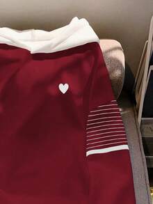 Resyla 女士条纹爱心印花撞色卫衣 - 彩色 - 查看 3