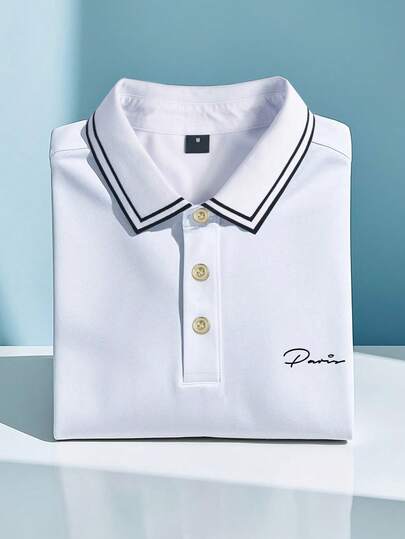 Manfinity Mode Camisa polo de manga corta para hombre, adecuada para usar en casa, al aire en la oficina