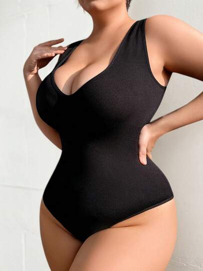 SHAPORA 1pc Women Plus Size Seamless Comfortable Sports Sexy Waist Cincher Bodysuit