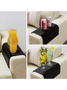 Foldable Elastic Sofa Tray - Multifunctional Storage Rack, Suitable For Placing Drinks, Snacks, Remote Controls, And Mobile Phones - Sofa Armrest Table - Portable And Flexible Design, Suitable For Home Or Office Use - Ideal For Holidays Such As Thanksgiving, New Year, And Valentine's Day - Multicolor - View 2