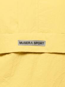 Musera Sport 尼龙半拉链口袋细节Logo连帽防风夹克，春夏皆宜，可作雨衣、徒步、运动休闲、假日节日街头服饰、冬季、返校季、健身房、休闲室、日常冬季穿着。 - 鵝黃色 - 查看 6
