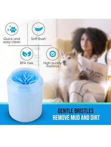 Pet Foot-Washing Cup - The Ultimate Tool For Cat Bathing. Pet Supplies Cleaning And Beauty Foot-Washing Device. Dog Foot-Washing Cup. - Blue - View 3