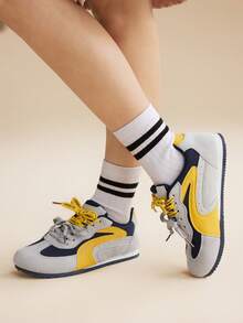 CUCCOO EASI Giày thể thao nữ buộc dây, thoải mái, đa năng cho mặc hàng ngày. - Màu vàng - Xem 9