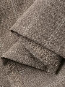 DAZY 女士休闲条纹交叉系带衬衫和阔腿裤两件套，春夏款 - 灰色 - 查看 9