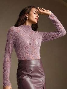 Anewsta 1 chiếc áo thun dài tay co giãn, màu trơn, kiểu dáng thanh lịch dành cho nữ. - Hồng - Xem 5