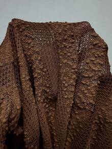 Swim SXY 女士喇叭袖抽绳露肩性感罩衫，适合海滩度假 - 咖啡棕 - 查看 9