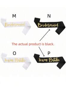 SHEIN 1 件 9.5*79 厘米缎带肩带，婚礼生日派对装饰，多种款式适合新娘、准爸爸、准妈妈、伴娘和伴郎、冠军、获胜肩带、生日礼物，多种颜色 - 白色 - 查看 5