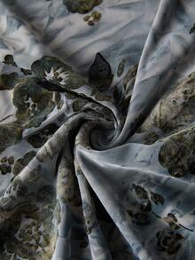 Ellevyn Áo thun dài tay cổ đứng ôm dáng, in hoa, xếp ly dành cho nữ - Nhiều màu - Xem 8