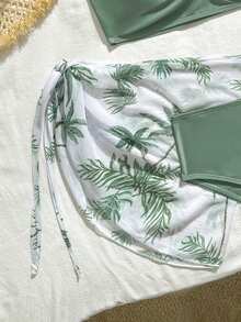 SHEIN Teen Girls Bikini Sets 3-Piece Swimsuit, Solid Military Green Color, Ruffled Bandeau Top, Triangle Bottoms, Sarong Wrap, Fashionable Casual Elegant Design, Suitable For Swimming, Vacation, Summer (Print Random) Sage Swimsuits Bathing Suit Sets Modest Bikini Set Bikini Set Full Coverage Tween Girl 3 Piece Swimsuit Beachwear Kids Teen Girls Bikini Sets Teen Girl Matching Bathing Suits 3 Piece Swimsuit Set Teen Bikini 3 Piece Set Three Piece Swimsuit Set Summer Bathing Suits Sets 2 Piece Summer Three Piece Bathing Suit Summer Two Piece Vacation Two Piece Set 3 Piece Bikini Set 3pcs Set Bikini With Sarong Skirt Bikini With Skirt Skirt Bathing Suit Swimwear Girls Set Bikini Set For Teen Two Piece Swimsuits Full Coverage Bikini - Green - View 5