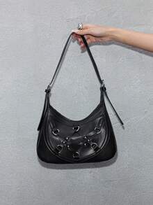 ROMWE Goth Women's Fashion Versatile Casual Minimalist Shoulder Bag - Black 1 - View 3