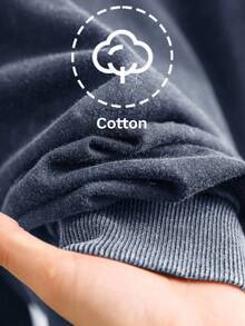 SHEIN CURVE+ Áo nỉ chui đầu cổ tròn dài tay thêu hình bông tuyết cỡ lớn thường ngày cho nữ mùa thu đông/2026/Năm mới - Màu xanh hải quân - Xem 6