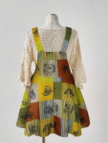 Sunspun Đầm hai dây họa tiết Bohemian nhiều màu sắc dành cho nữ cỡ lớn - Nhiều màu - Xem 2