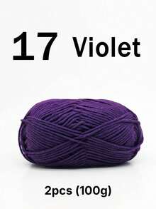 1/2股 5股混色乳白色腈纶纱线，50克/股，柔软中等粗细的针织纱线，适用于手工编织、钩编、DIY工艺品包袋、围巾，100%腈纶牛奶棉纱线 - 彩色 - 查看 35